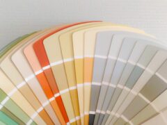 Paint color swatch to pick a color for interior design projects.