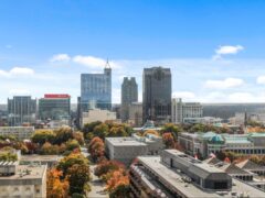Skyline view of Raleigh, North Carolina, on a sunny fall day.
