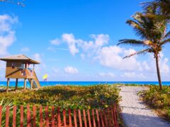 Beach tower at Delray Beach in West Palm Beach, Florida.