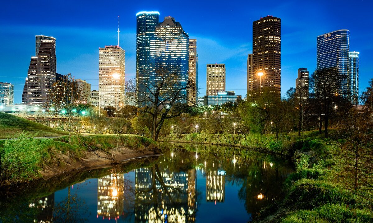 Night view of Houston, Texas.